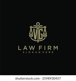 VG initial monogram logo for lawfirm with scale vector design