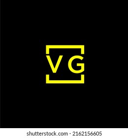 VG initial monogram logo with square style design