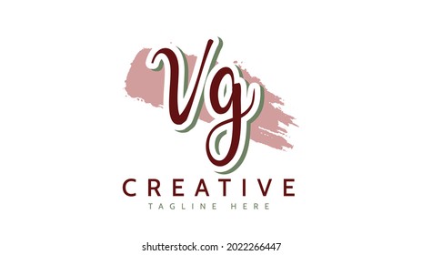 VG Initials, handwriting logo vector