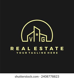 VG initials homes modern building company logo vector.eps