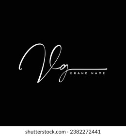 VG letter beauty handwriting vector logo. 