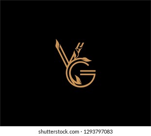 VG letter linear shape luxury flourishes ornament logotype