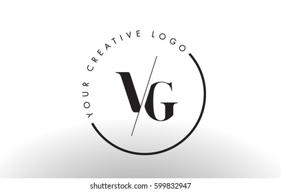 VG Letter Logo Design with Creative Intersected and Cutted Serif Font.