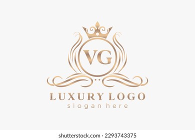 VG Letter Royal Luxury Logo template in vector art for Restaurant, Royalty, Boutique, Cafe, Hotel, Heraldic, Jewelry, Fashion and other vector illustration.
