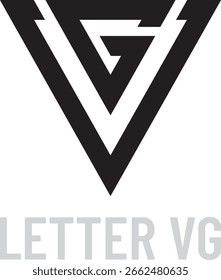 Logotipo de VG Lettermark en un triángulo moderno y minimalista