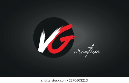 VG Letters Brush Paint Logo icon, Elegant Vector Design