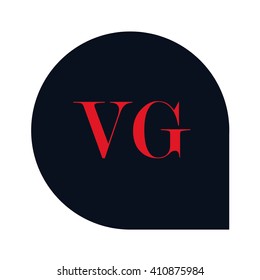 VG Letters red , Abstract black background logo, Design identity in shape, Alphabet letter