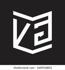 VG Logo Emblem Monogram With Shield Style Design Template Isolated On Black Background