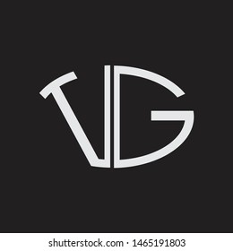 VG Logo letter oval monogram design template with black and white colors