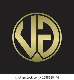 VG Logo monogram circle with piece ribbon style on gold colors