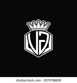VG Logo monogram with luxury emblem shape and crown design template on black background