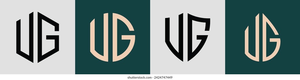 VG modern initial letter logo design vector bundle. It will be suitable for which company or brand name start those initial.