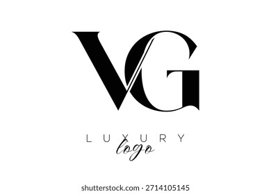 Logotipo de tipografia de monograma de letra VG Serif para identidade de marca premium elegante