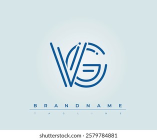 VG Technology Letter Logo Template. This tech letter logo is a graphic mark that uses letters to represent a technology company.