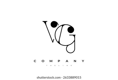 VG Typography Logo Design. Stylish monogram design depiction featuring the letters V and G combined in an artistic signature style, delivering a unique and creative visual representation.
