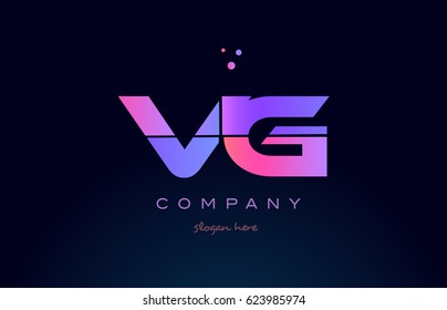 vg v g creative color blue background pink purple blue magenta alphabet letter company logo vector icon design