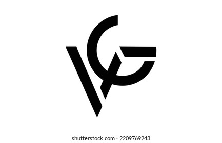 Diseño del logotipo de la carta VG V G en colores blancos. Vector Pro