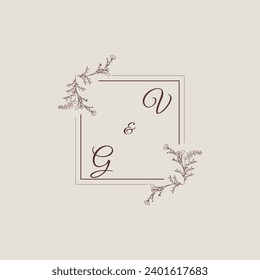 VG wedding line square monogram with high quality professional design that will print well
