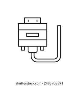  Vga diseño del icono del cable, aislado sobre fondo blanco, Ilustración vectorial