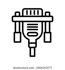 Vga cable icon. sign for mobile concept and web design color editable