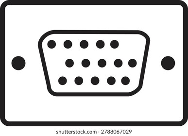 VGA Cable Icon | VGA Cable Icon Vector Illustration Computer Display Connector Technology Design