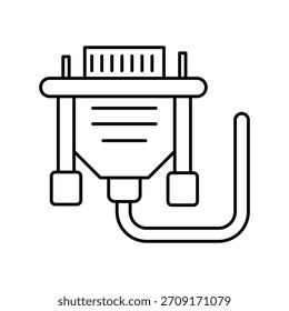 Vga Cable icon with white background vector stock illustration