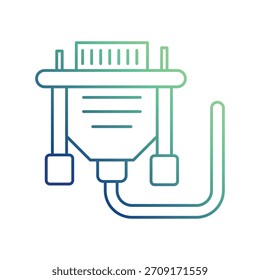 Vga-Kabel-Symbol auf weißem Hintergrund, Vektorgrafik