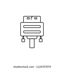 VGA cable line. Element of computer parts for mobile concept and web apps illustration. Thin line icon for website design and development, app development. Premium icon on white background