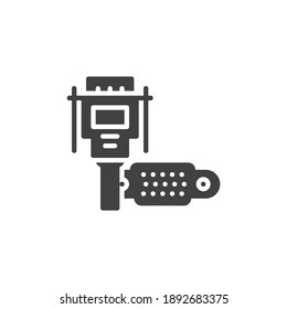Icono vectorial del puerto de cable VGA. signo plano relleno para concepto móvil y diseño web. Icono de glifo de conector VGA. Símbolo, ilustración del logotipo. Gráficos vectoriales