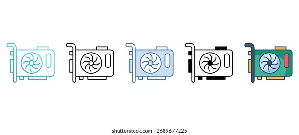 Ícone Placa VGA define coleção de vários estilos