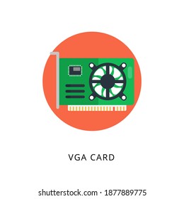 VGA Card icon in vector. Logotype