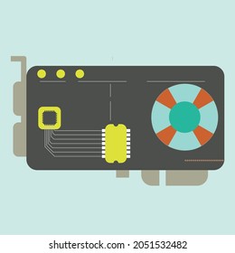 vga card one fan flat design