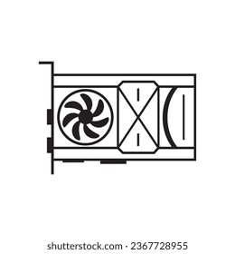 Vga card outline icon. Line vector vga card sign. 