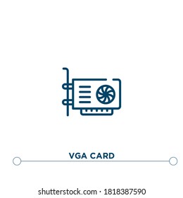 vga card outline vector icon. simple element illustration. vga card outline icon from editable cryptocurrency concept. can be used for web and mobile
