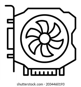 Vga Card Vector Outline Icon Isolated On White Background
