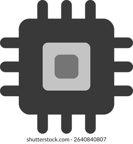 vga chip icon flat style design