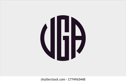 VGA circular emblem alphabet letter vector logo template