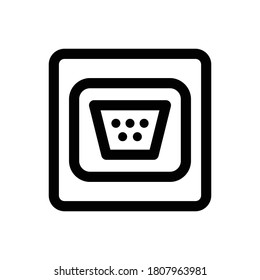 Vector de contorno de icono VGA (PC y hardware). aislado en fondo blanco