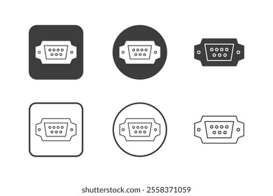 vga computer icon design 6 variations. Set electronic hardware icons. Isolated on white background.