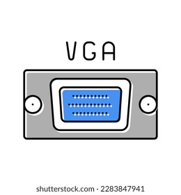 vga computer port color icon vector. vga computer port sign. isolated symbol illustration