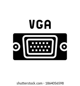 vga computer port glyph icon vector. vga computer port sign. isolated contour symbol black illustration