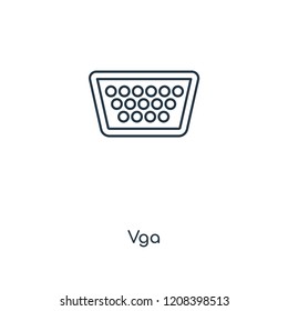 Vga concept line icon. Linear Vga concept outline symbol design. This simple element illustration can be used for web and mobile UI/UX.