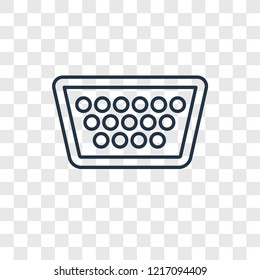 Vga concept vector linear icon isolated on transparent background, Vga concept transparency concept in outline style