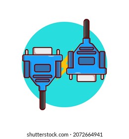 vga connector cable vector illustration design