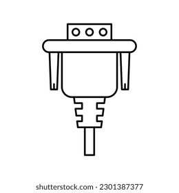 Icono de línea de conector VGA. Diseño de iconos de conexión VGA. aislado en fondo blanco