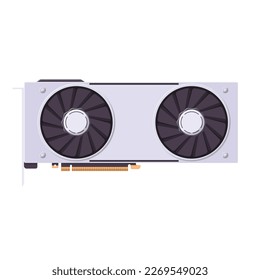 VGA Graphic Card Flat Illustration. Clean Icon Design Element on Isolated White Background