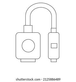 The VGA HDMI adapter for computers, projectors , and tv - Technology illustration - vector 
