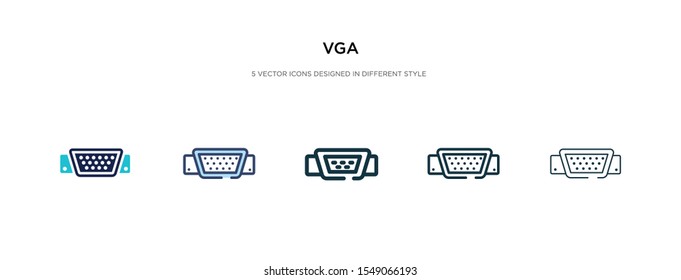 vga icon in different style vector illustration. two colored and black vga vector icons designed in filled, outline, line and stroke style can be used for web, mobile, ui
