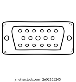 VGA icon illustration hand drawn outline vector