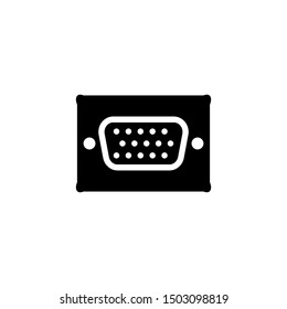 VGA icon. Tv cable socket symbol